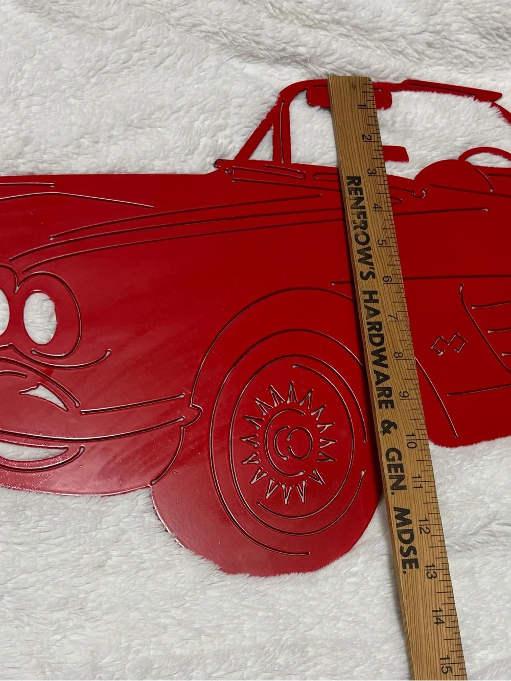 Red Retro Convertible Metal Wall Decor - Unbranded